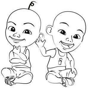 spcial upin  dan  ipin  gambar mewarnai anak 