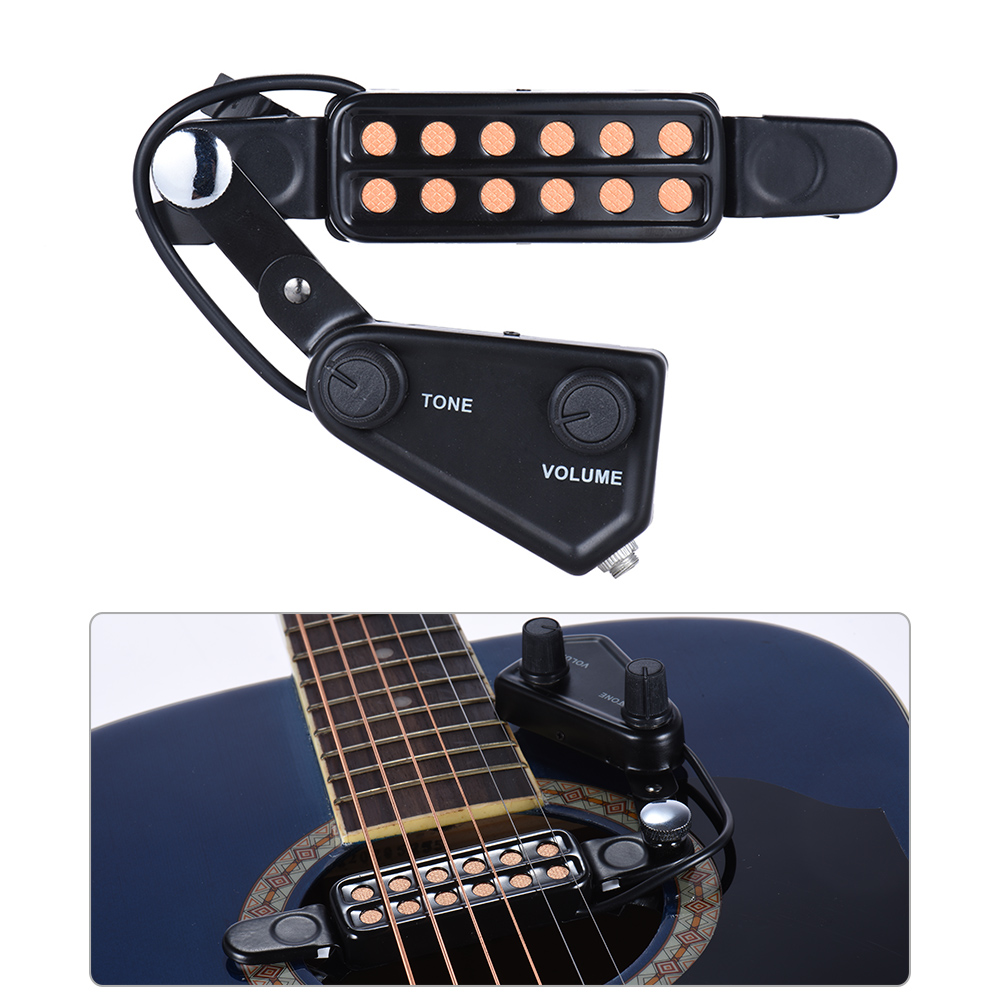 taffSTUDIO Pickup Gitar Akustik 12 Hole dengan Tone Volume Control P-0