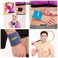 - AONIJIE 0235 COTTON SWEAT WRIST BAND GYM FITNESS TENNIS RUN BLACK ME 2