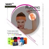 - AONIJIE 0235 COTTON SWEAT WRIST BAND GYM FITNESS TENNIS RUN BLACK ME 3