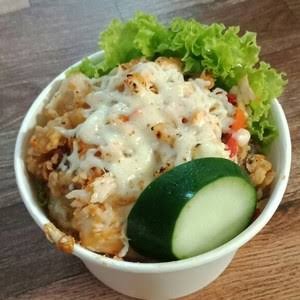 Ayam geprek mozzarela - ricekb