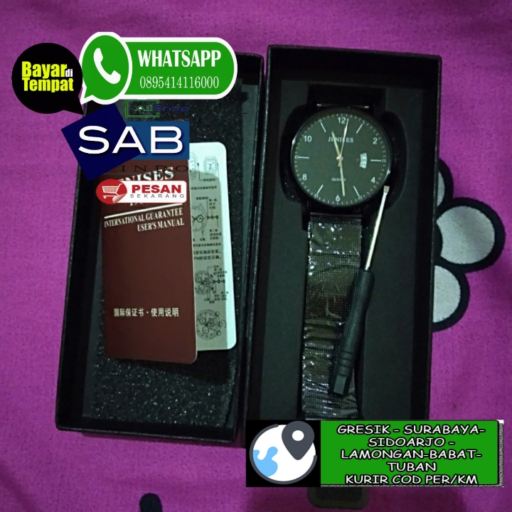  LouisWill Mewah Ultra Tipis Jam Pria Tali Baja Kasual Jam QUARTZ Jam 