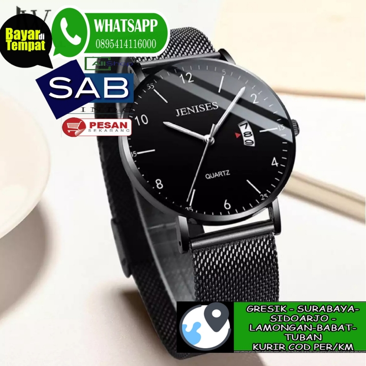  LouisWill Mewah Ultra Tipis Jam Pria Tali Baja Kasual Jam QUARTZ Jam