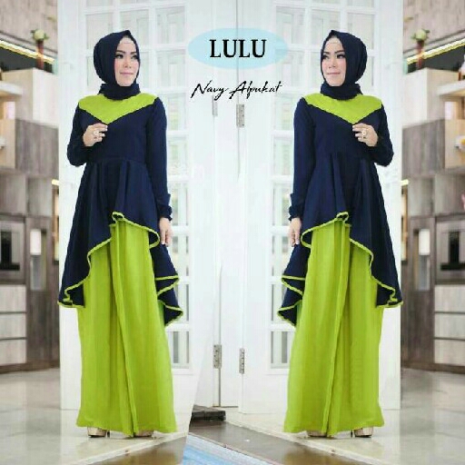  lulu set kulot navy 