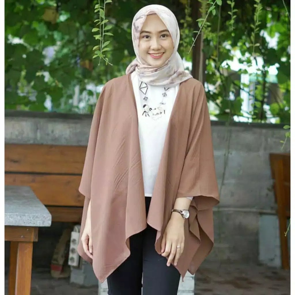 1KG 8PCS SALLY OUTER CARDIGAN SELLY MOSCREPE BATWING CARDI TERMURAH 2