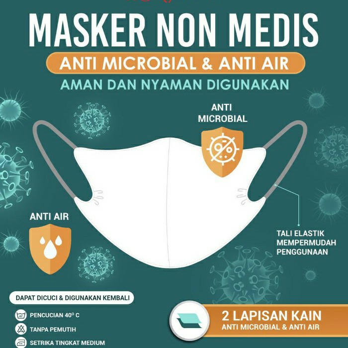 2 Buah Masker PT Sritex Anti Air Bisa dicuci - Promo 3