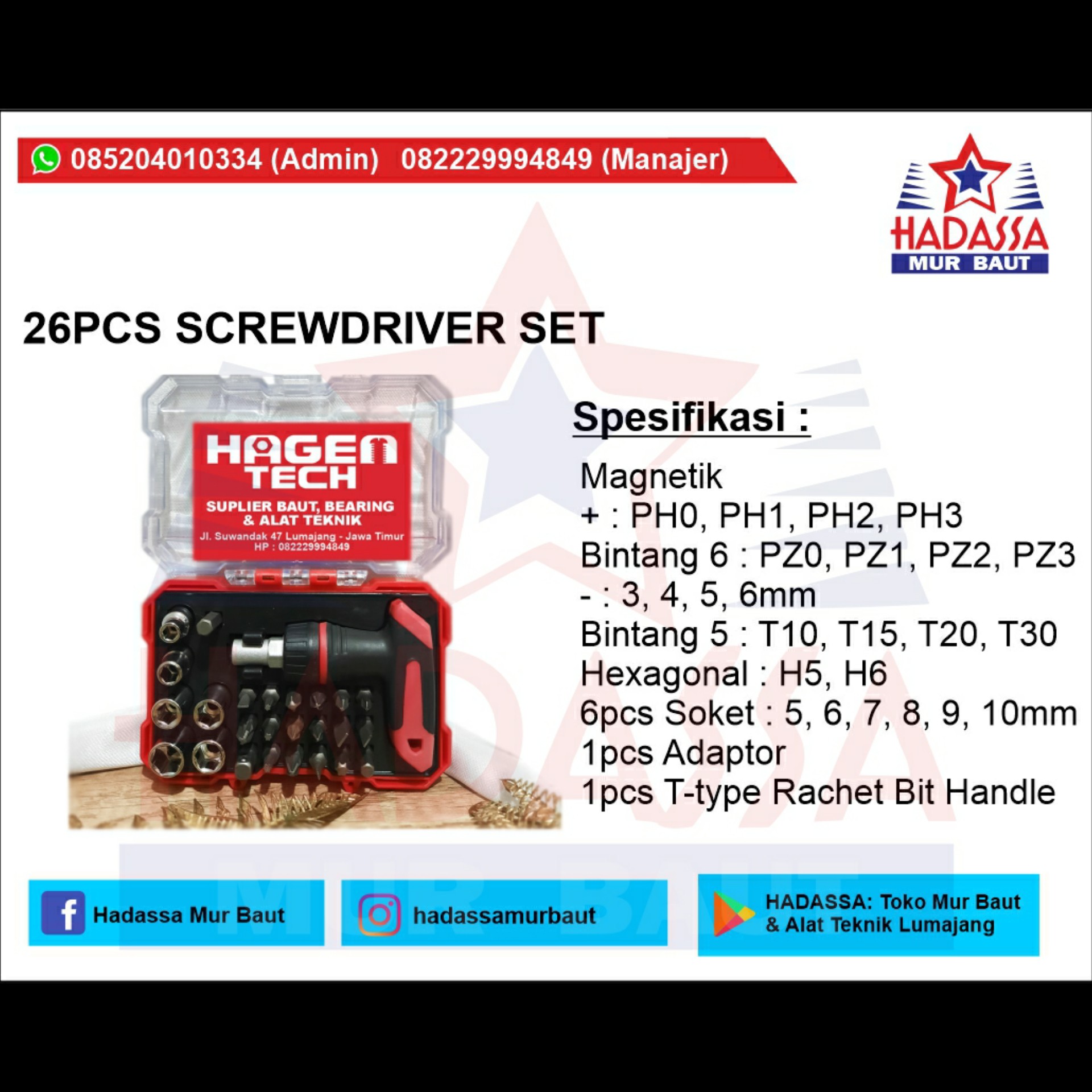 26 Pcs Screwdriver Set