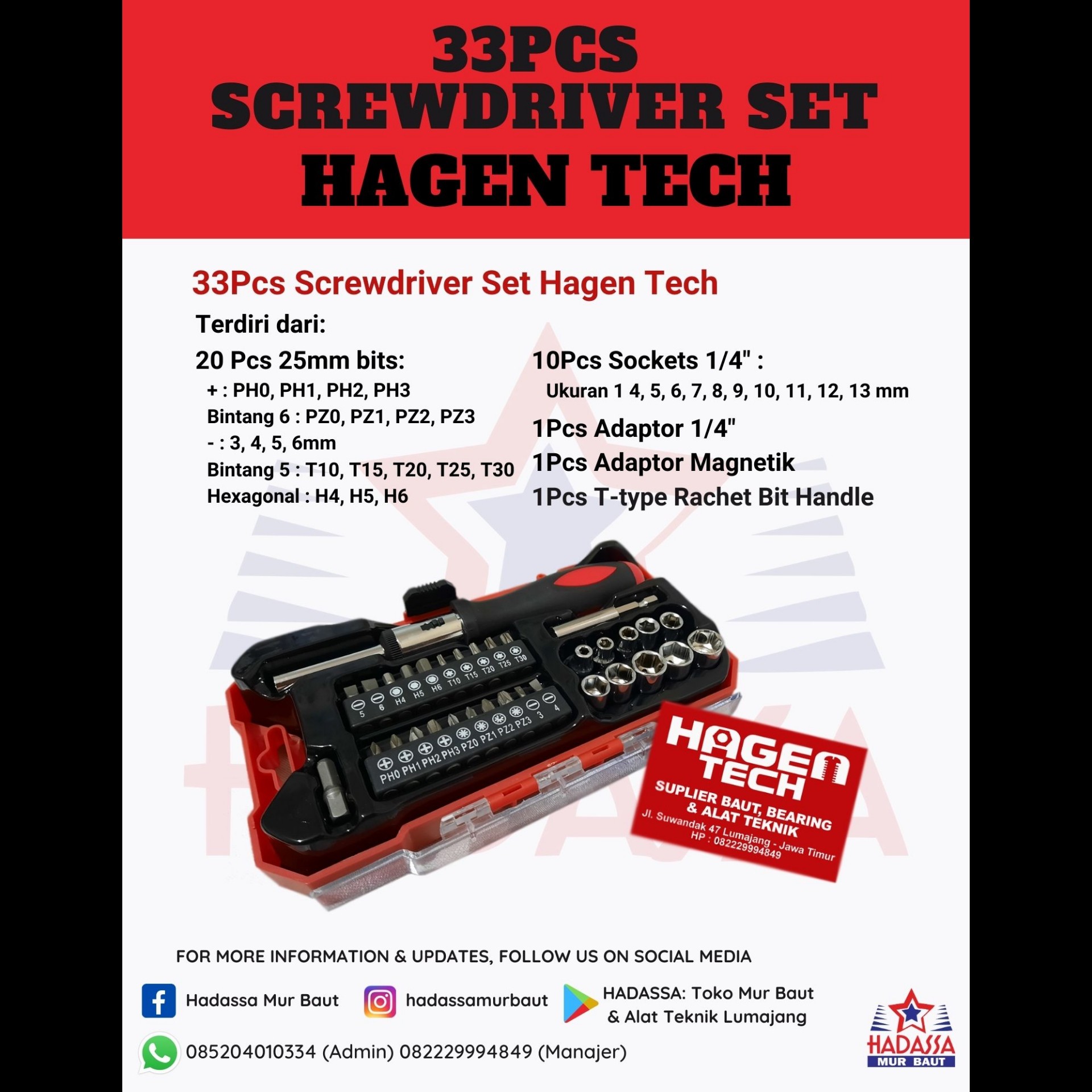 33Pcs Screwdriver Set HagenTech