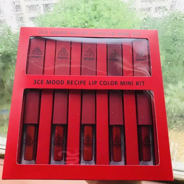 3CE MOOD RECIPE LIP MINI KIT - LIPSTICK DITAMBAH LIPTINT 3