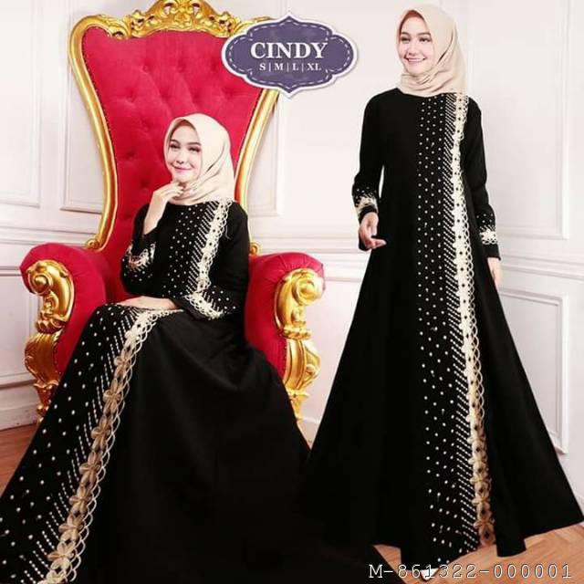 ABAYA WANITA BORDIR SAMPING LURUS