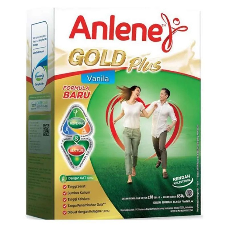 ANLENE LOW FAT GOLD VANILLA >51 TH KOTAK 600 GR