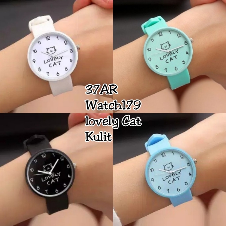 ARJ6 WATCH179 JAM TANGAN LOVELY CAT