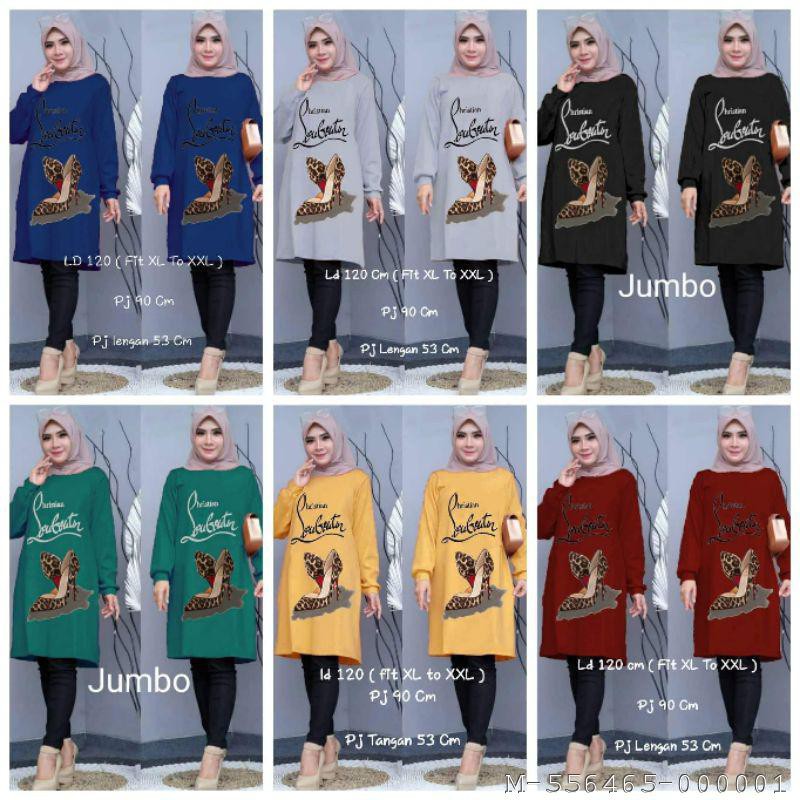 ATASAN TUNIK WANITA JUMBO HEELS RAYON