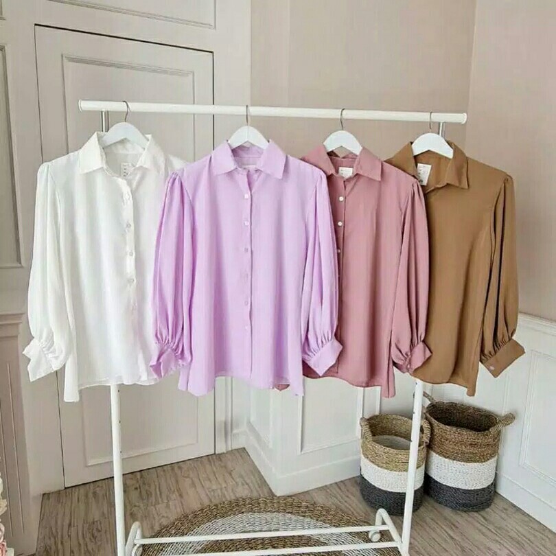 AUDRY RUFI BASIC SHIRT RUFFLE PREMIUM PASTEL SOFT FULL KANCING FASHION 2