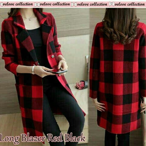 Ab LONG BLAZER RED BLACK