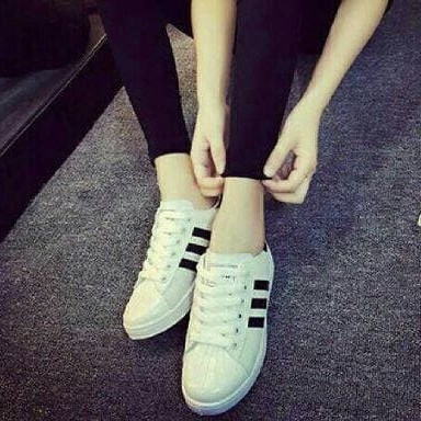 Adidas Superstar Wanita List Hitam Rep