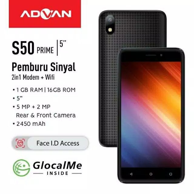 Advan S50 Prime Black Garansi Resmi 2