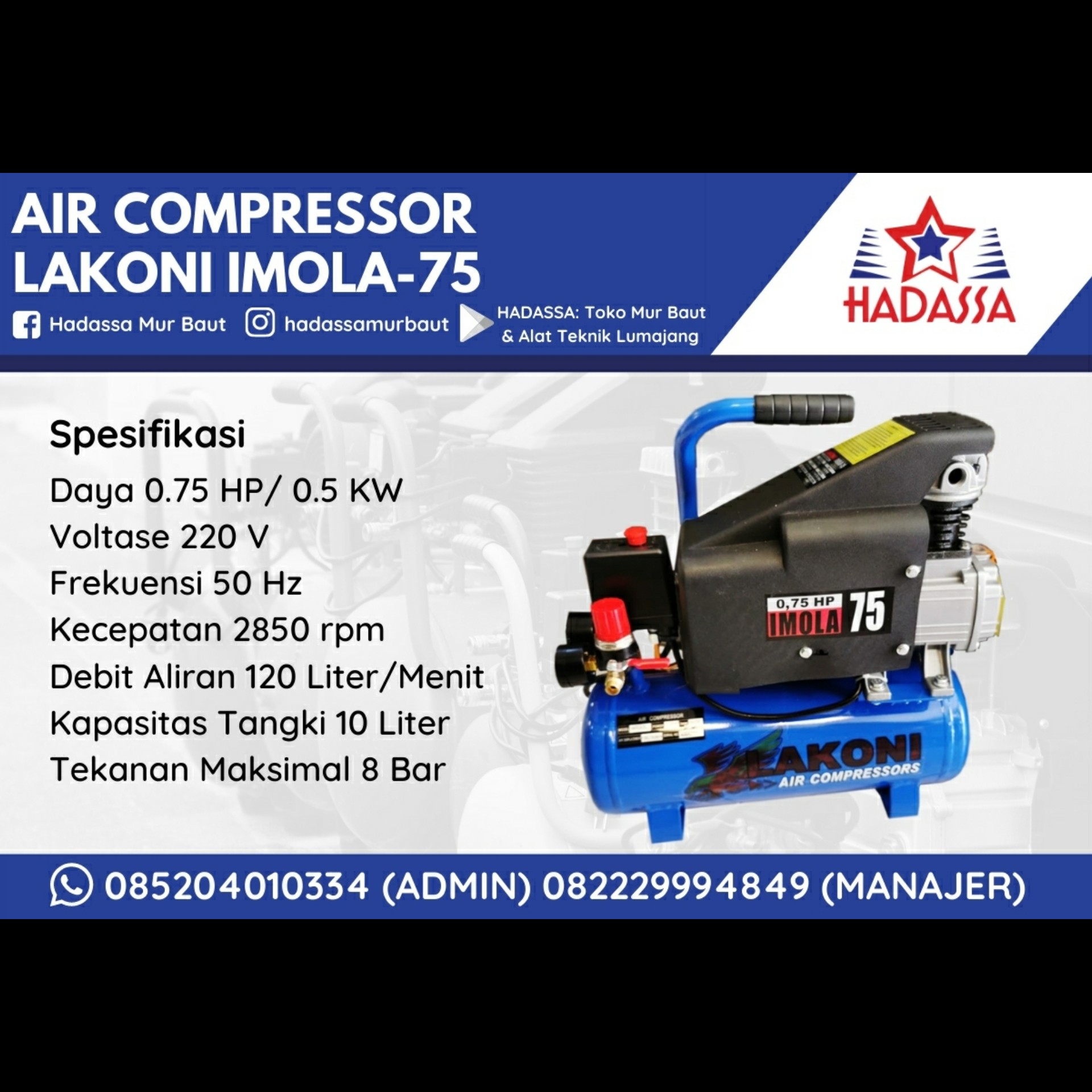 Air Compressor Lakoni Imola-75