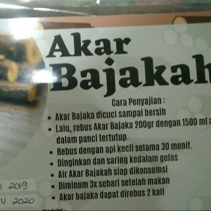 Akar Bajaka asli dari hutan di pedayak