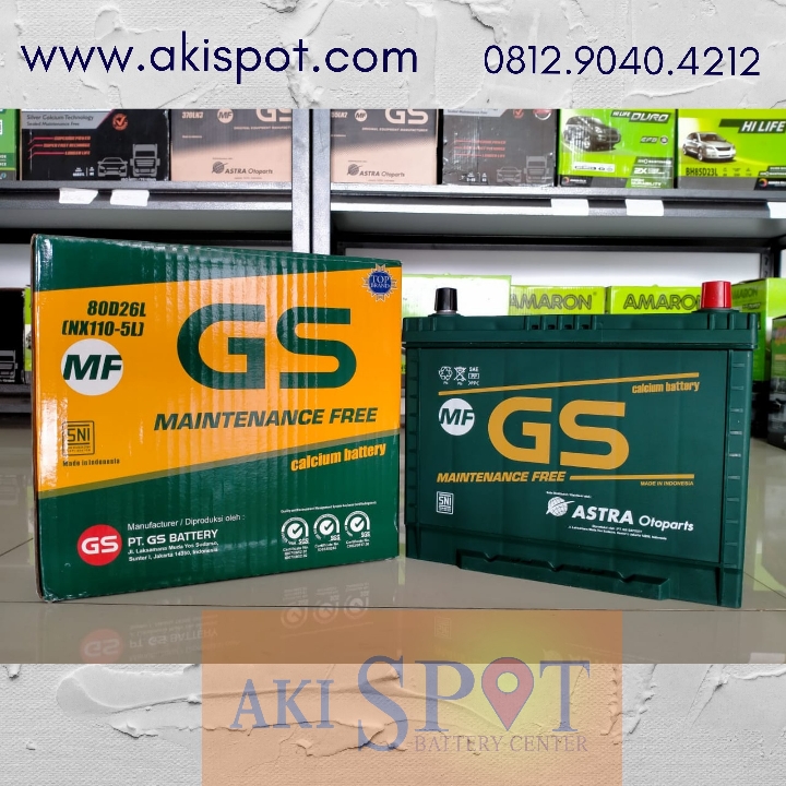 Aki Mobil GS MF 80D26L 70Ah Aki Kering Harga Tukar Tambah