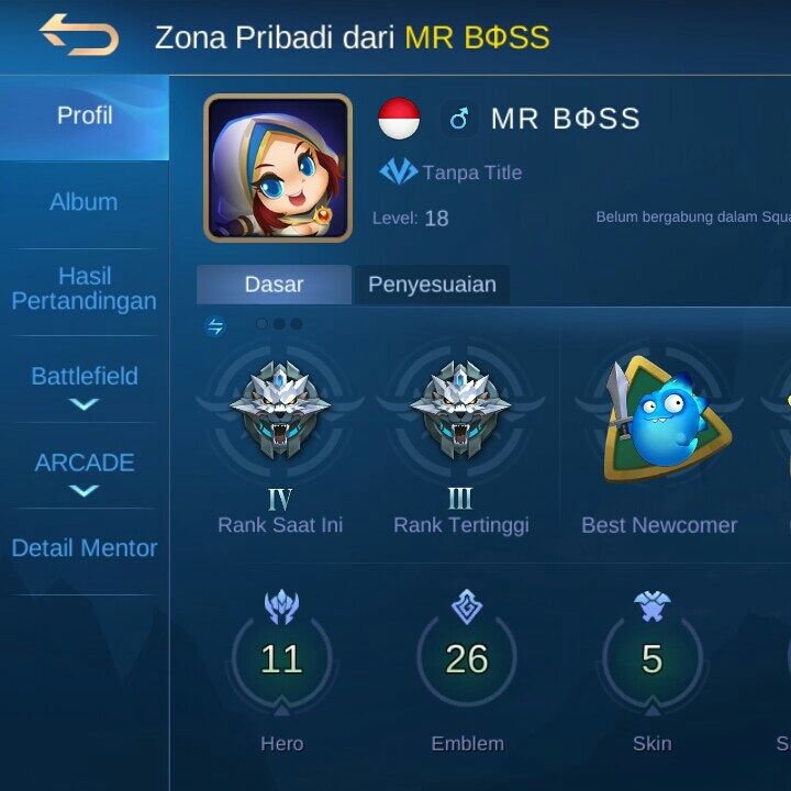 Akun Mobile Legend  3