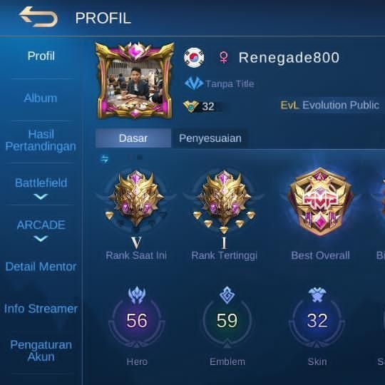 Akun Mobile Legend Terjangkau Log Moonton