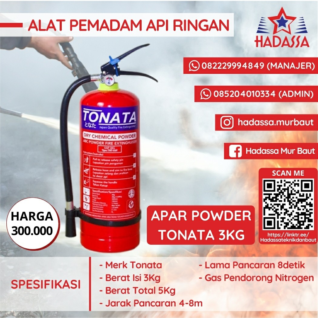 Alat Pemadam Api Ringan APAR Powder Tonata 3kg