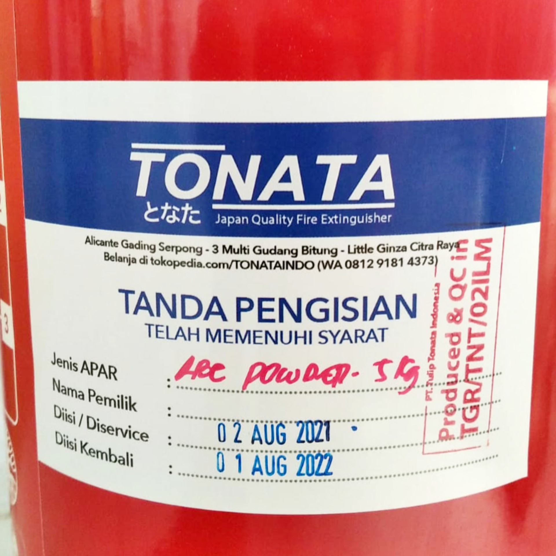 Alat Pemadam Api Ringan APAR Powder Tonata 5kg 4