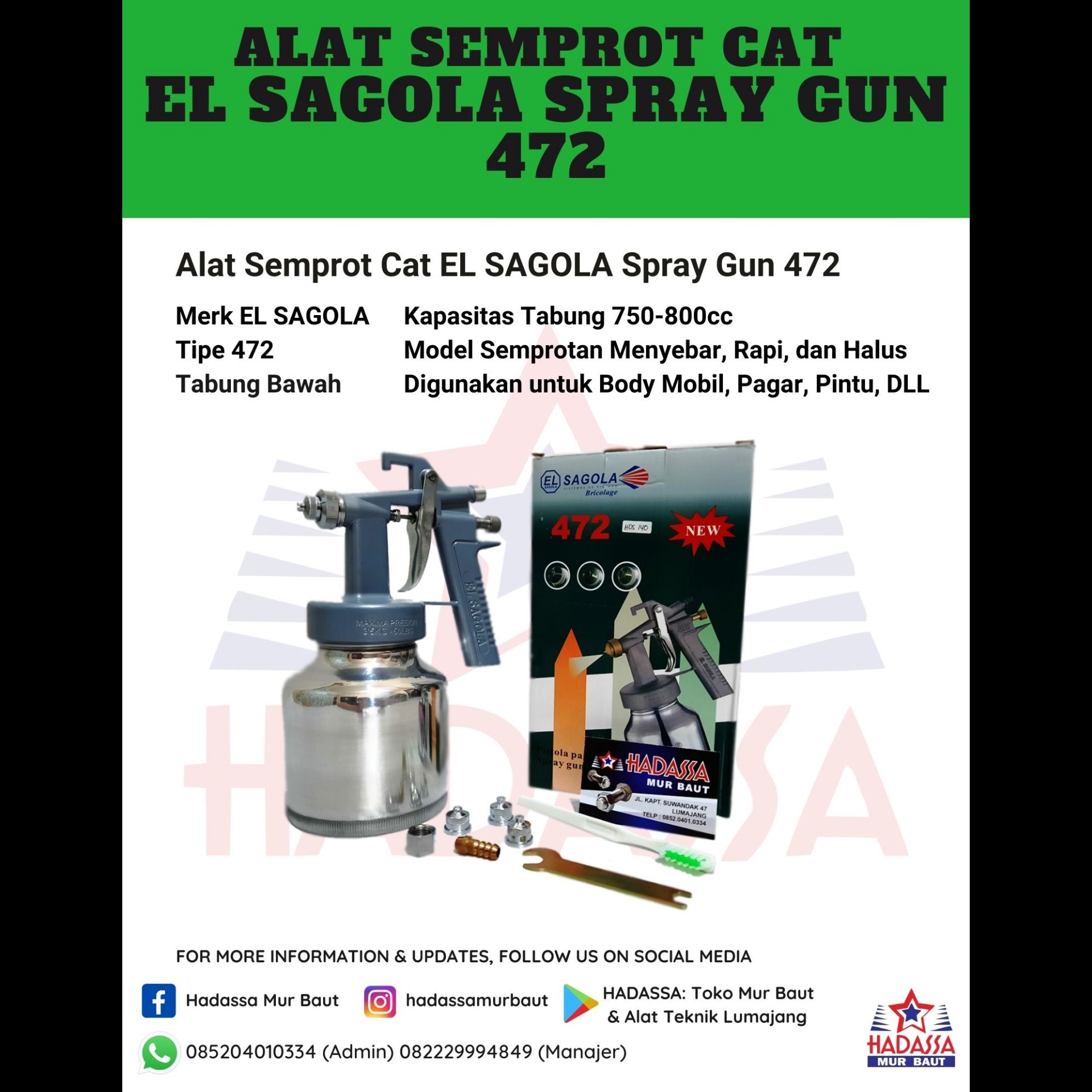 Alat Semprot Cat EL SAGOLA Spray Gun 472