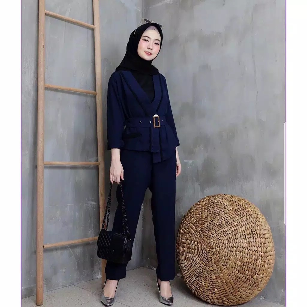 Alin Set l Stelan Baju Muslim  Setelan Kantor Best Seller 3