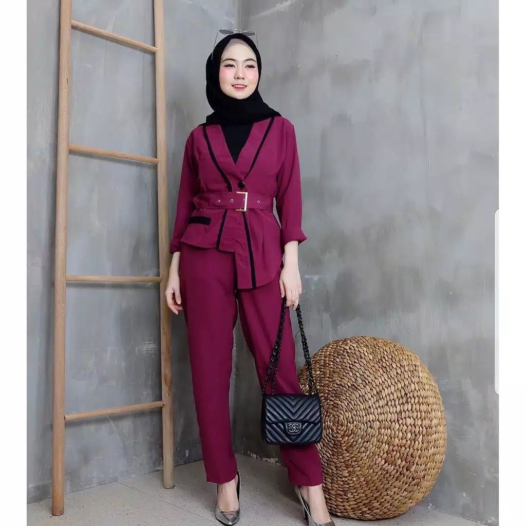 Alin Set l Stelan Baju Muslim  Setelan Kantor Best Seller 4