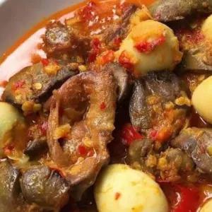 Ampela Ati Sambal Gila Mix Telur ayam