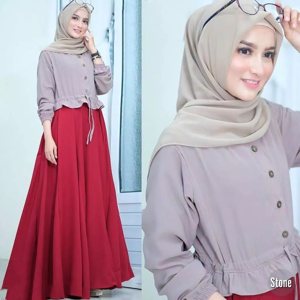 Anjani Dress  Fashion Muslim Terbaru  Baju Gamis Wanita Termurah