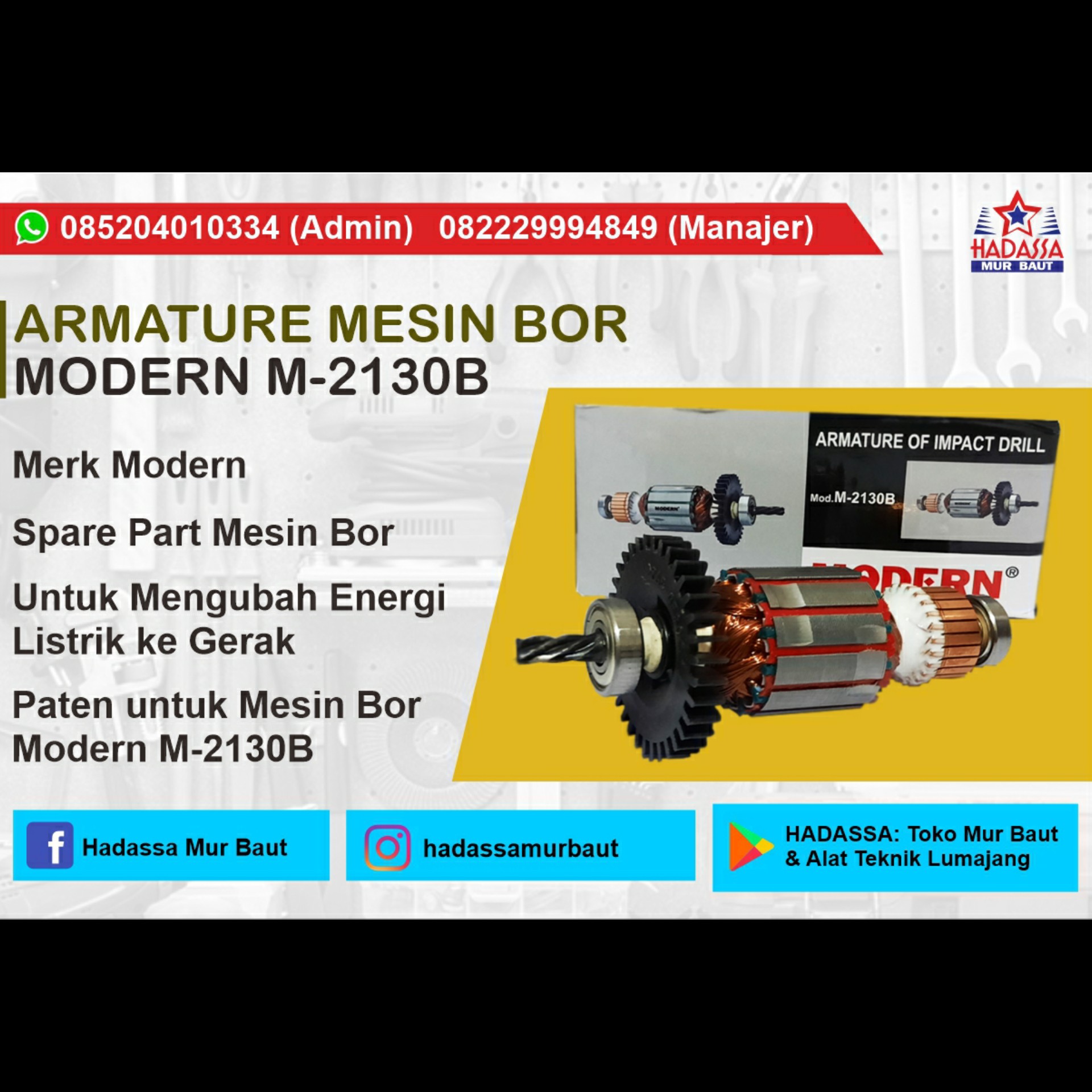 Armature Mesin Bor Modern M-2130B