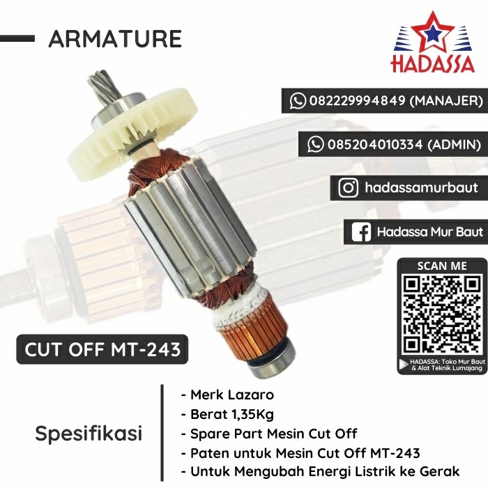 Armature Mesin Cut Off MT-243