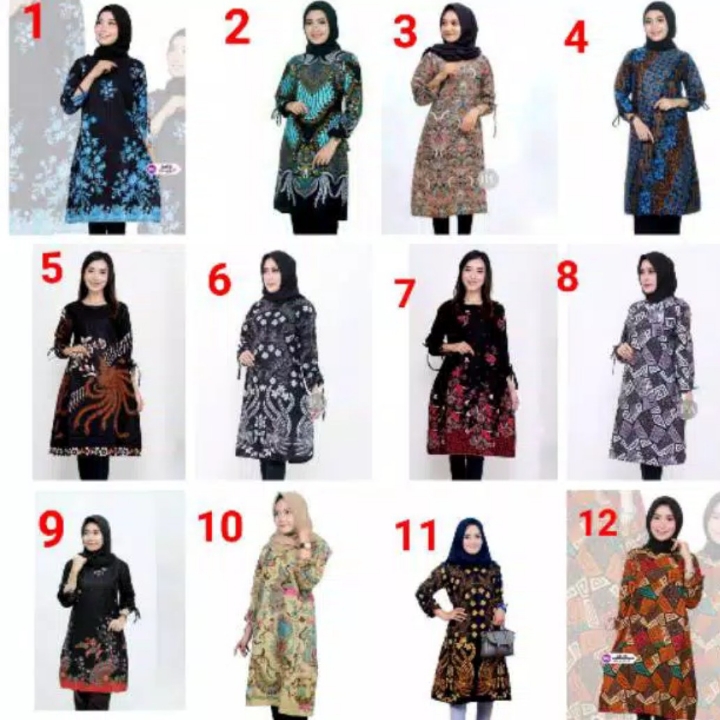 Atasan Batik Tunik - Sania Ruffle Batik Ori Ndoro DNT Garansi