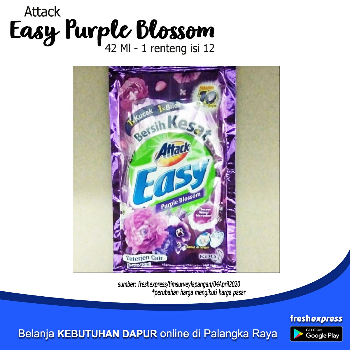 Attack Easy Purple Blossom 1 Renteng Isi 12