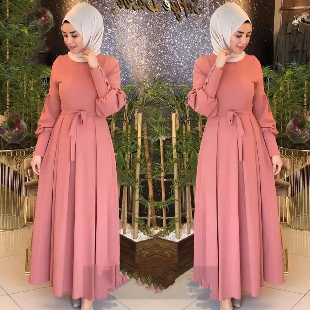 Audi Maxi  Gamis Maxy Audy Moscrepe  Dress Muslim Termurah 3