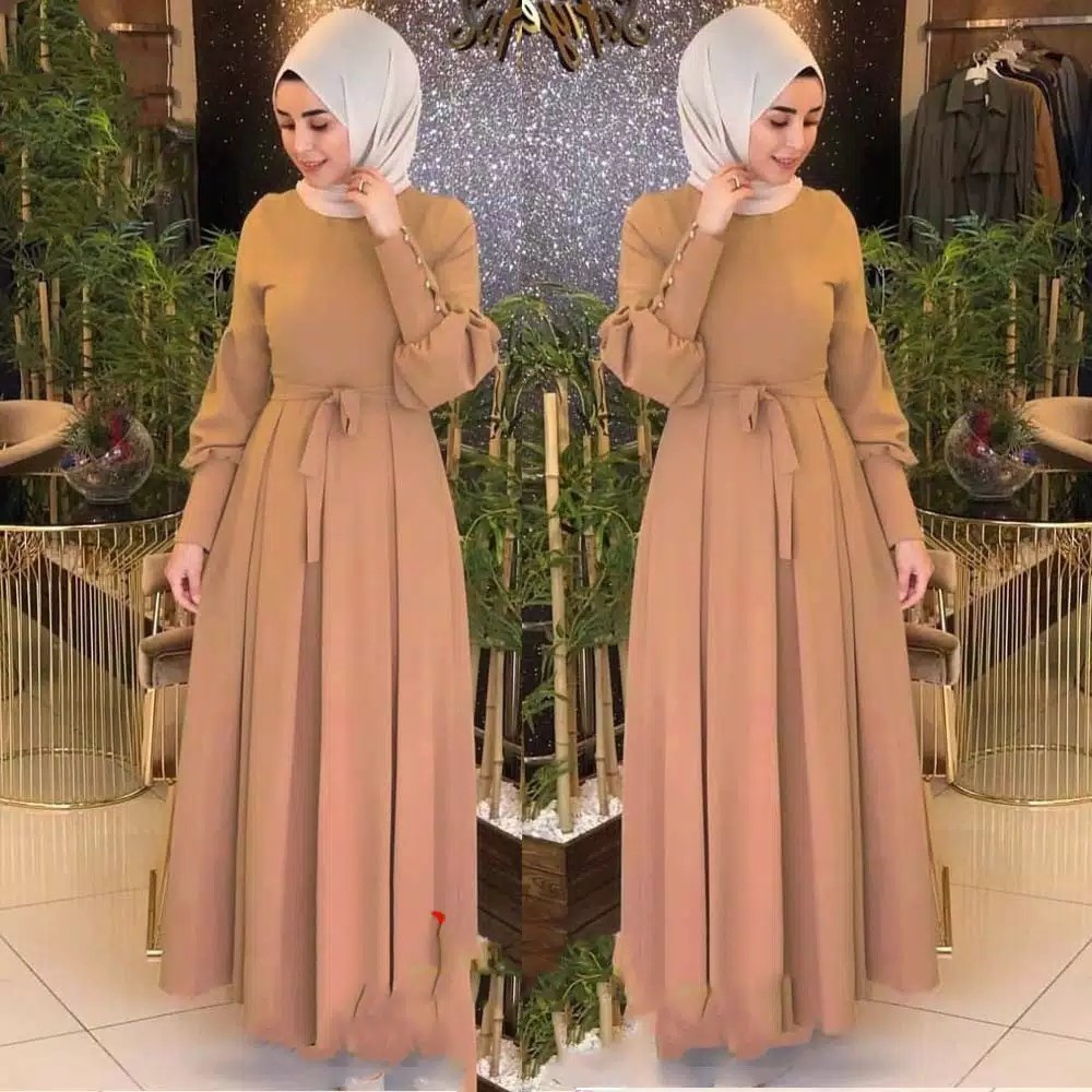 Audi Maxi  Gamis Maxy Audy Moscrepe  Dress Muslim Termurah 5