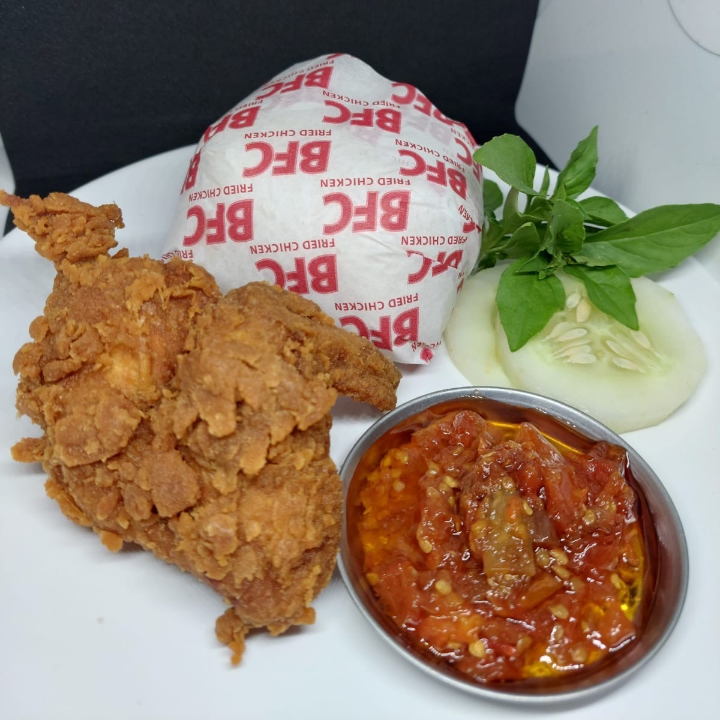 Paket Ayam Crispy Sambel Terasi 1 Pakai Nasi