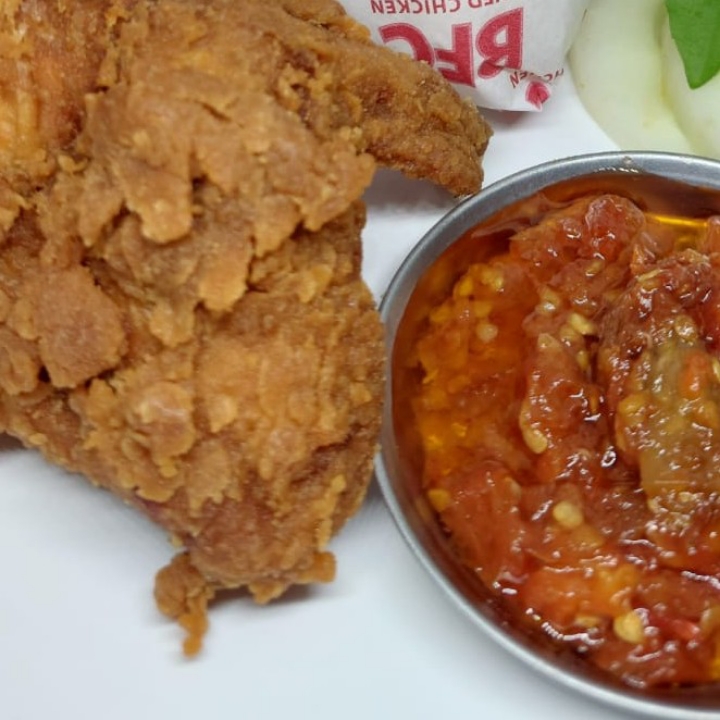 Ayam Crispy Sambel Terasi 1 Tanpa Nasi