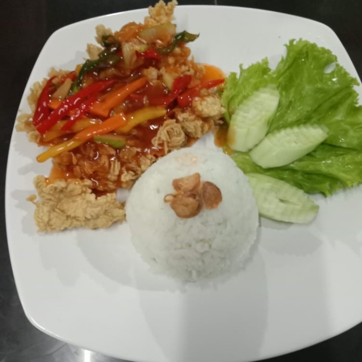 Ayam Geprek Asam Manis