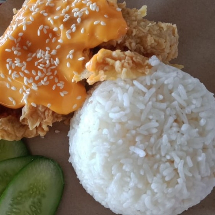 Ayam Geprek Saus Keju