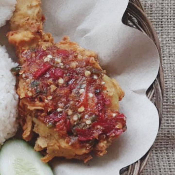 Ayam Gepuk Crispy Tanpa Nasi