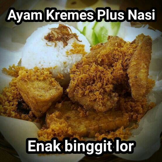 Ayam Kremes Plus Nasi Enak