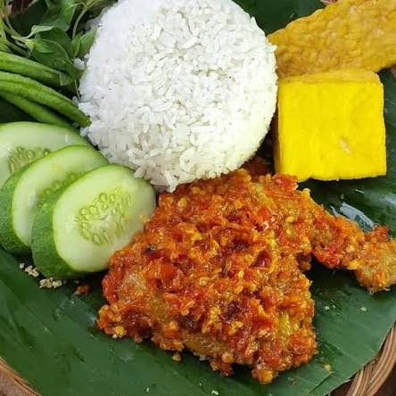 Ayam Penyet Nasi Putih