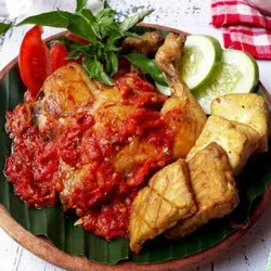 Ayam Penyet Sambal Merah