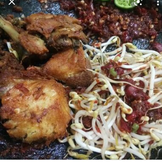 Ayam bakar jumbo penyet sambal tauge mantab