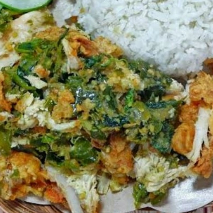 Ayam geprek pete dan Mozarella