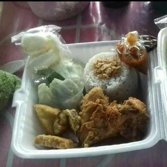 Ayam penyet  Nasi